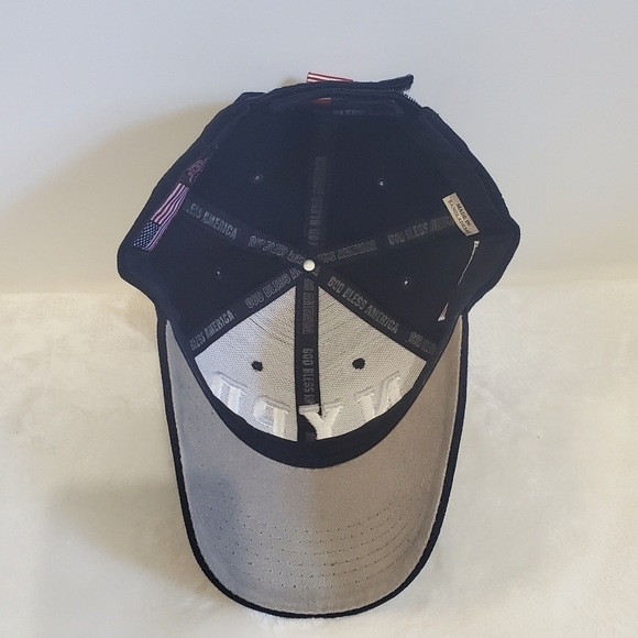 NYPD God Bless America By Colosseum White Navy Blue Baseball Hat Cap - Picture 10 of 14